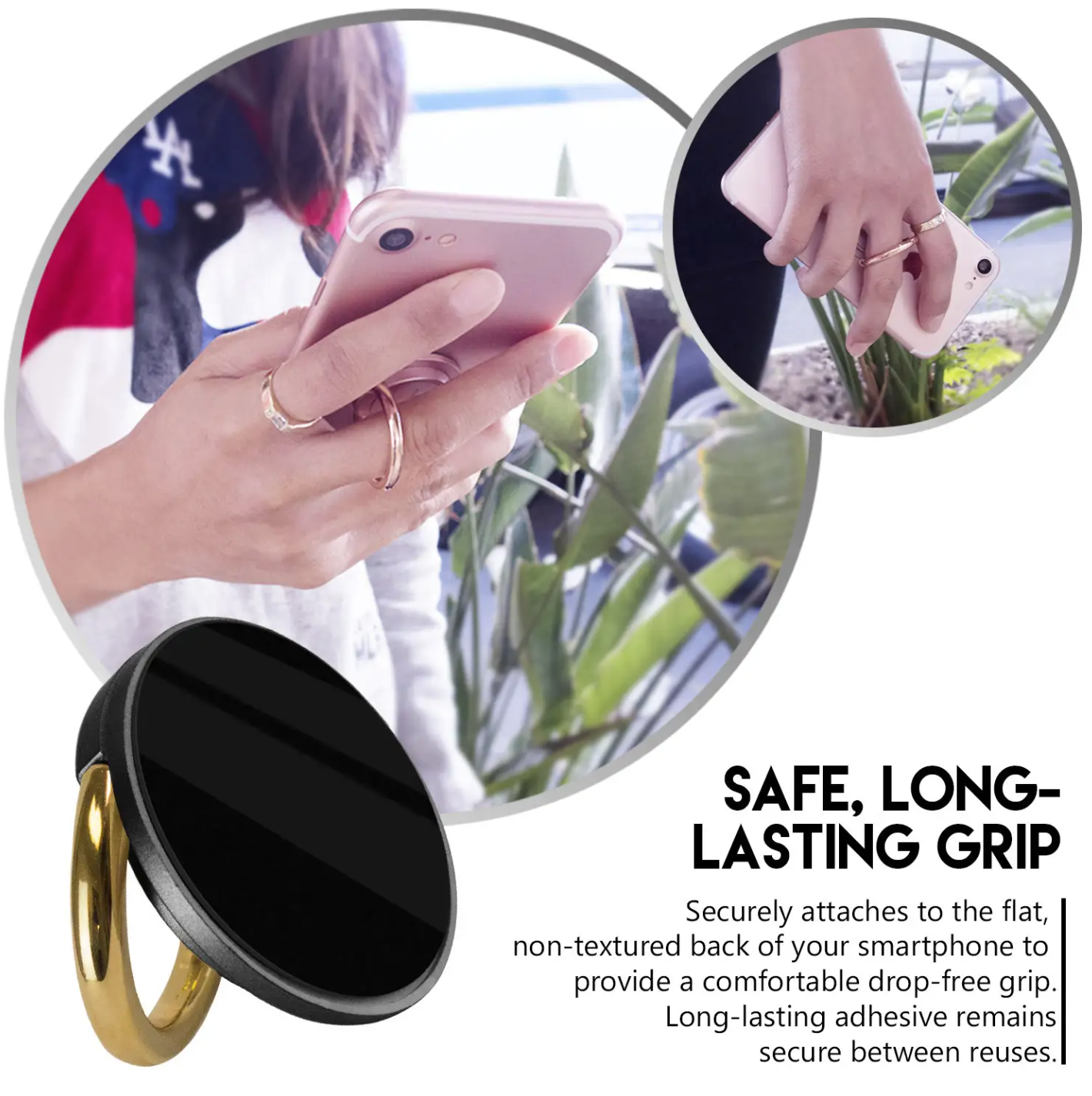 Handy Fingerhalter Smartphone Ring Halter- 360° drehbar Handyring Fingerhalter