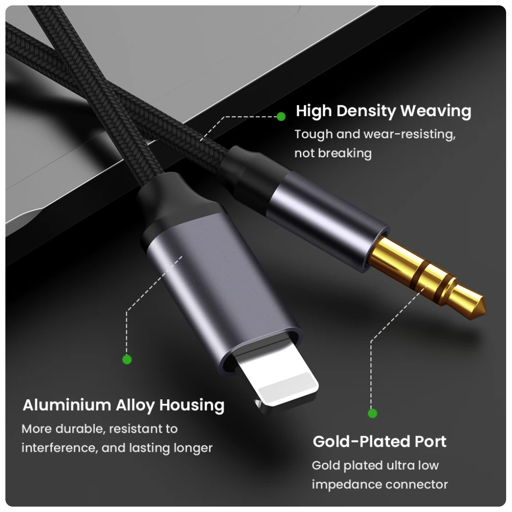 Aux Kabel 3,5 mm Klinkenkabel Audio Adapter Kopfhörerkabel für iPhone iPad Auto