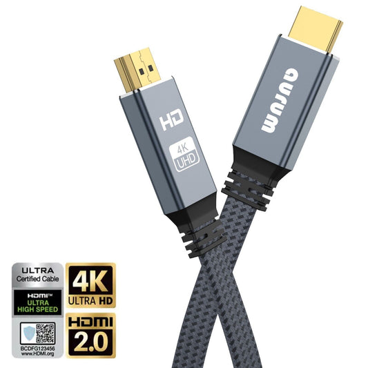 HDMI 2.0 Kabel TV Video 4K@60hz 18 Gbps eARC HDR 3D UHD PS5 PC Flachkabel 1m