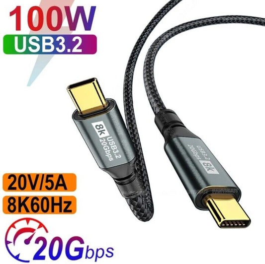 USB-C 3.2 gen2 Typ-C Kabel Thunderbolt 5A PD 100W⚡Ladekabel 20 Gpbs Datenkabel 8K Video