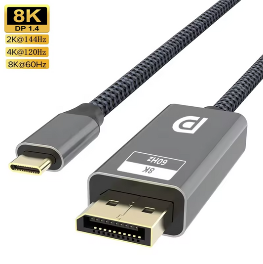 USB-C auf DP 1.4 Kabel 8K@60 Monitor Displayport Adapter für Macbook HP Notebook